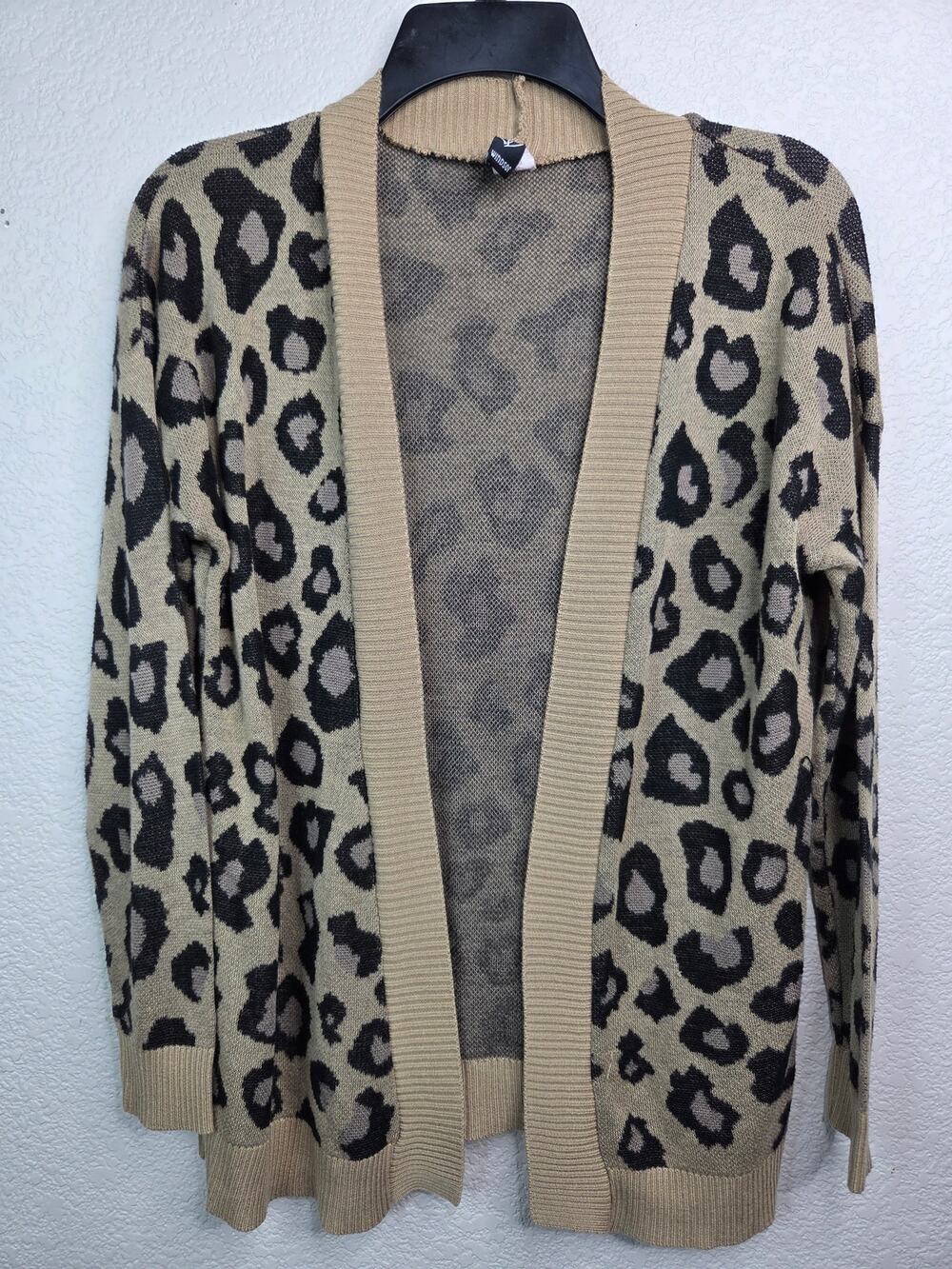 Long Sleeve Leopard Print Open Cardigan
